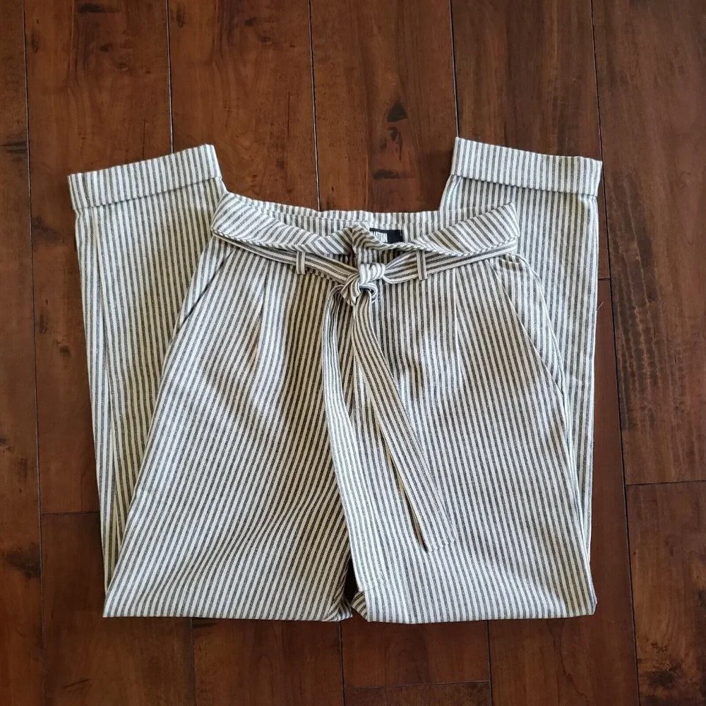 Reformation Striped Fisher High Waisted Paper bag Pants Size 2